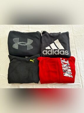 4 youth hoodie bundle- Nike, UA, adidas, puma